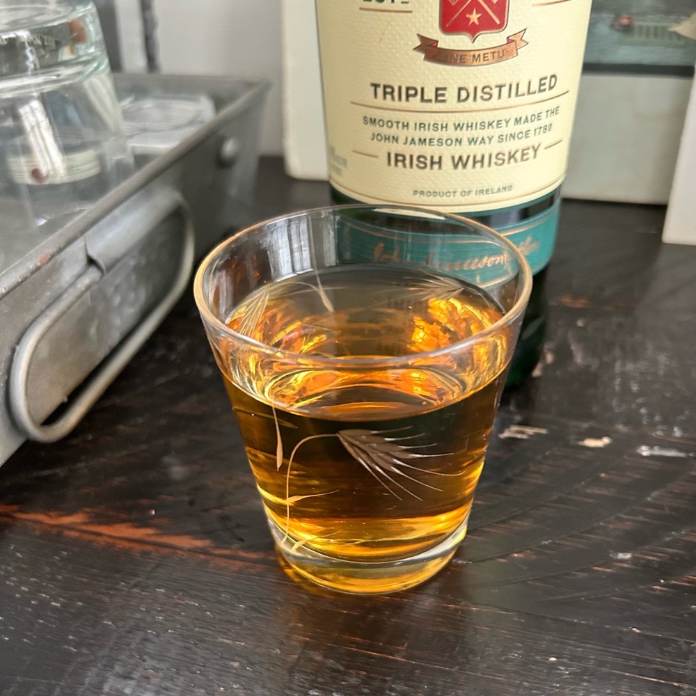 Mid-Century Modern Etched Whiskey Glass *Vintage*